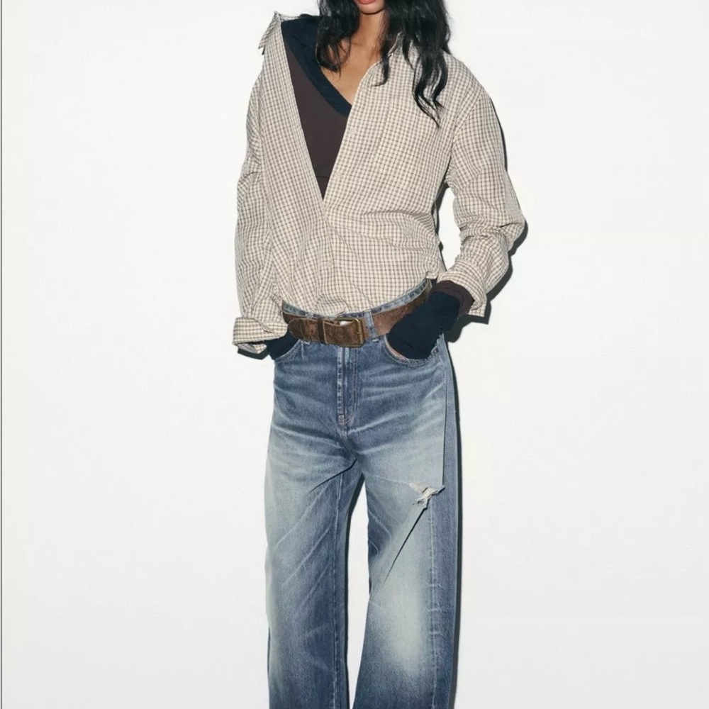 Zara Light Blue Boyfriend Jeans